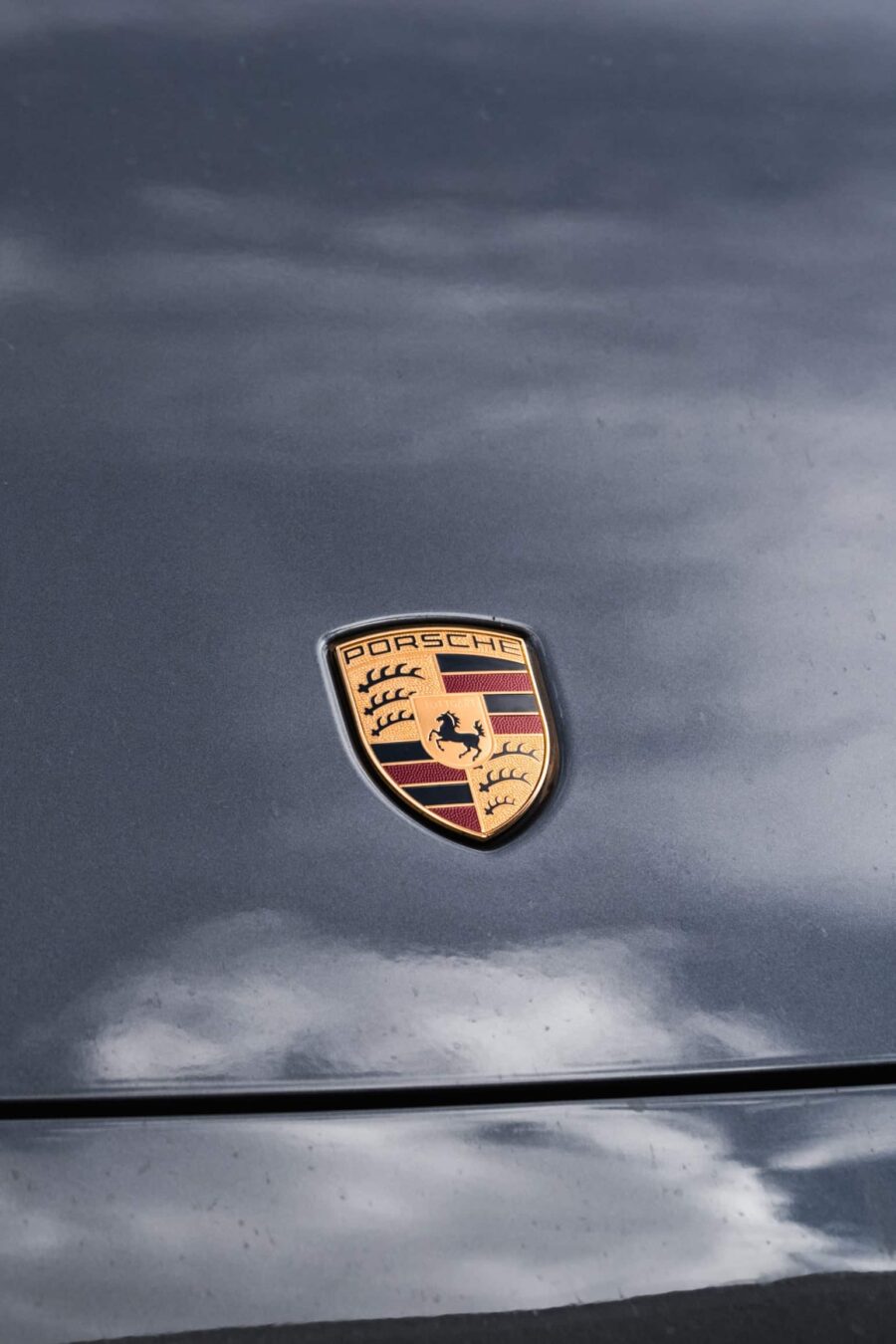 Autodetail-Aufnahme mit glänzendem Emblem.